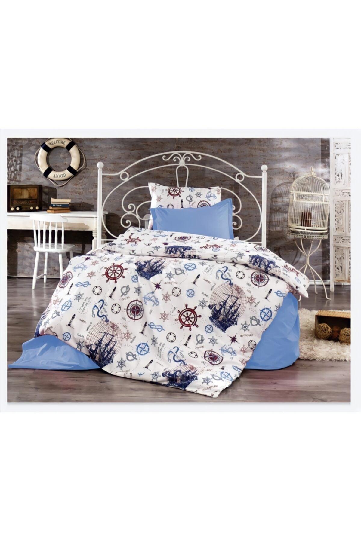 Single Elastic Bed Linen Duvet Cover Set Ship Model - Swordslife