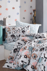 Single Miavv Blue Ranforce Duvet Cover Set - Swordslife