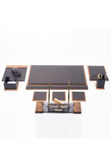 Tenedos Leather Desk Set Double Pen