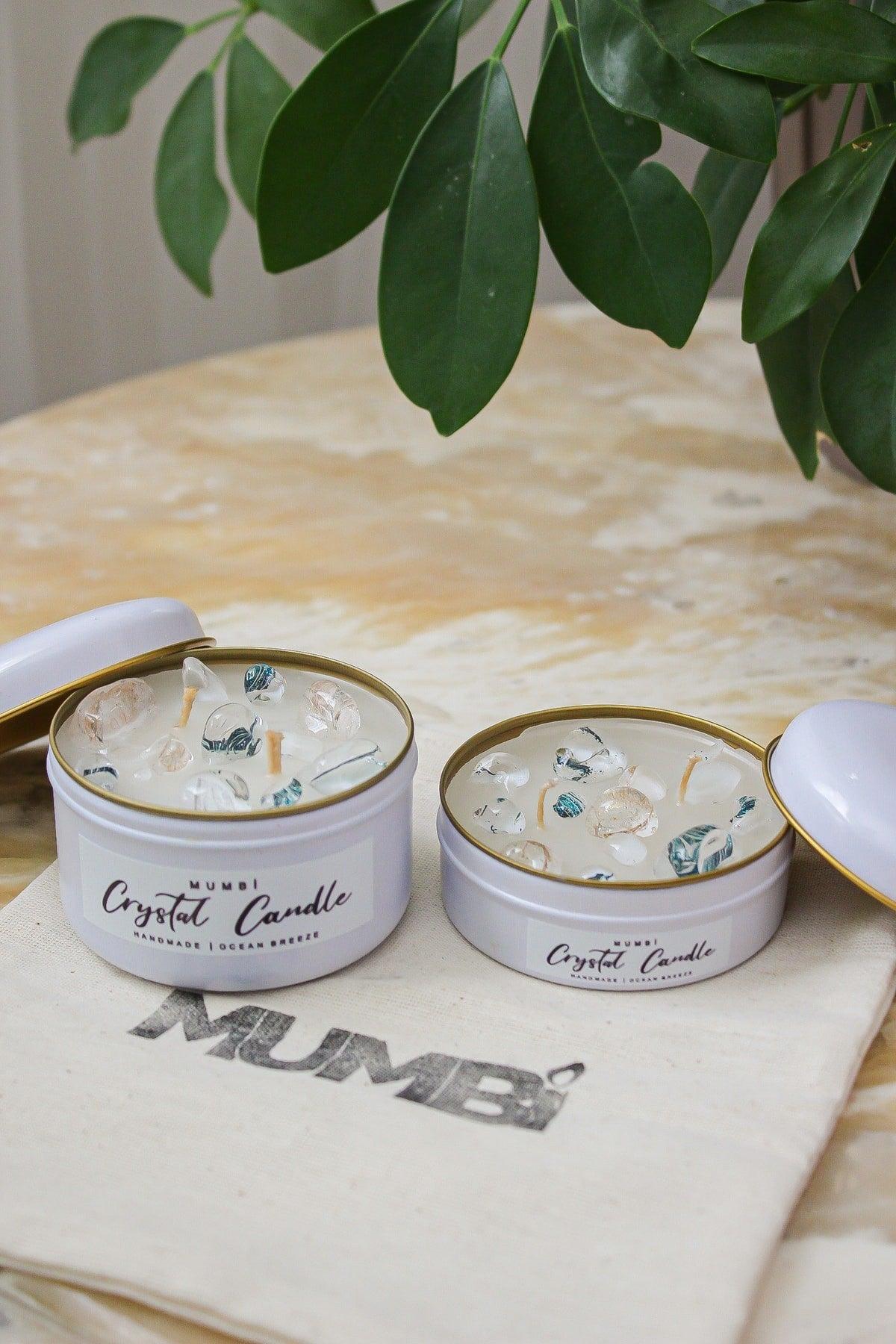 Tin Set of 2 Candles, White (Scented Candle) - Swordslife