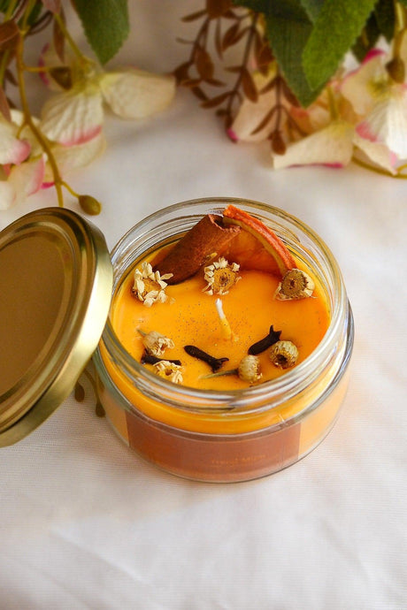 Therapy And Chakra Scented Candle Orange, Cinnamon And Clove Detailed Meditation, Aromatherapy Ritual Candle - Swordslife