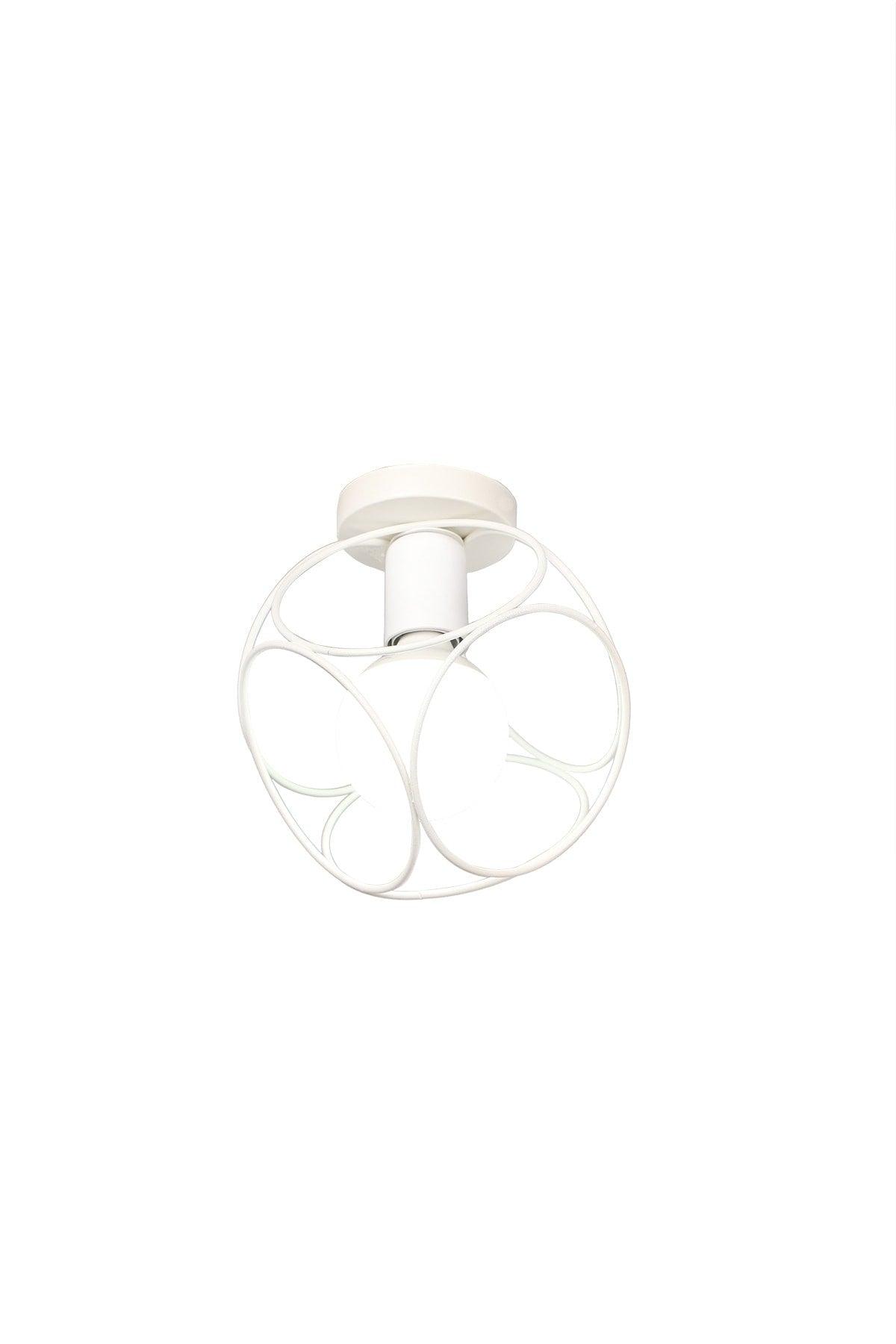 Thessaloniki Single White Ceiling Mount Chandelier - Swordslife