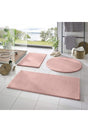 Triple Bath Mat Set Pink Plush Non-Slip Base Washable - Swordslife