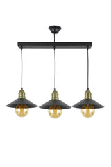 Triple Black Retro Rustic Model Modern Metal Pendant Chandelier - Swordslife