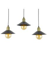 Triple Black Retro Rustic Model Modern Metal Pendant Chandelier - Swordslife