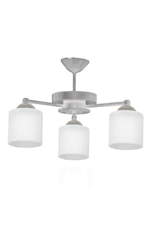 Topaç Gray Color Modern Design 104 White Glass 3 Piece Chandelier - Swordslife