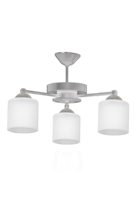 Topaç Gray Color Modern Design 104 White Glass 3 Piece Chandelier - Swordslife