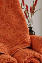 Towel Set of 2 50x90 Orange 100% Cotton - Swordslife