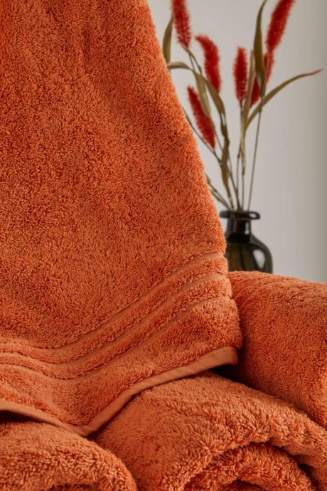 Towel Set of 2 50x90 Orange 100% Cotton - Swordslife