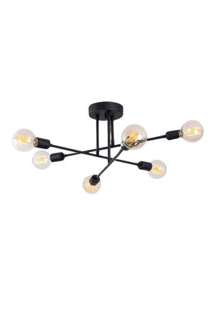 Tower 6 Modern Black Plafonyer Chandelier - Swordslife