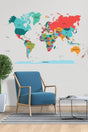 Transparent Color World Map - No Adhesive