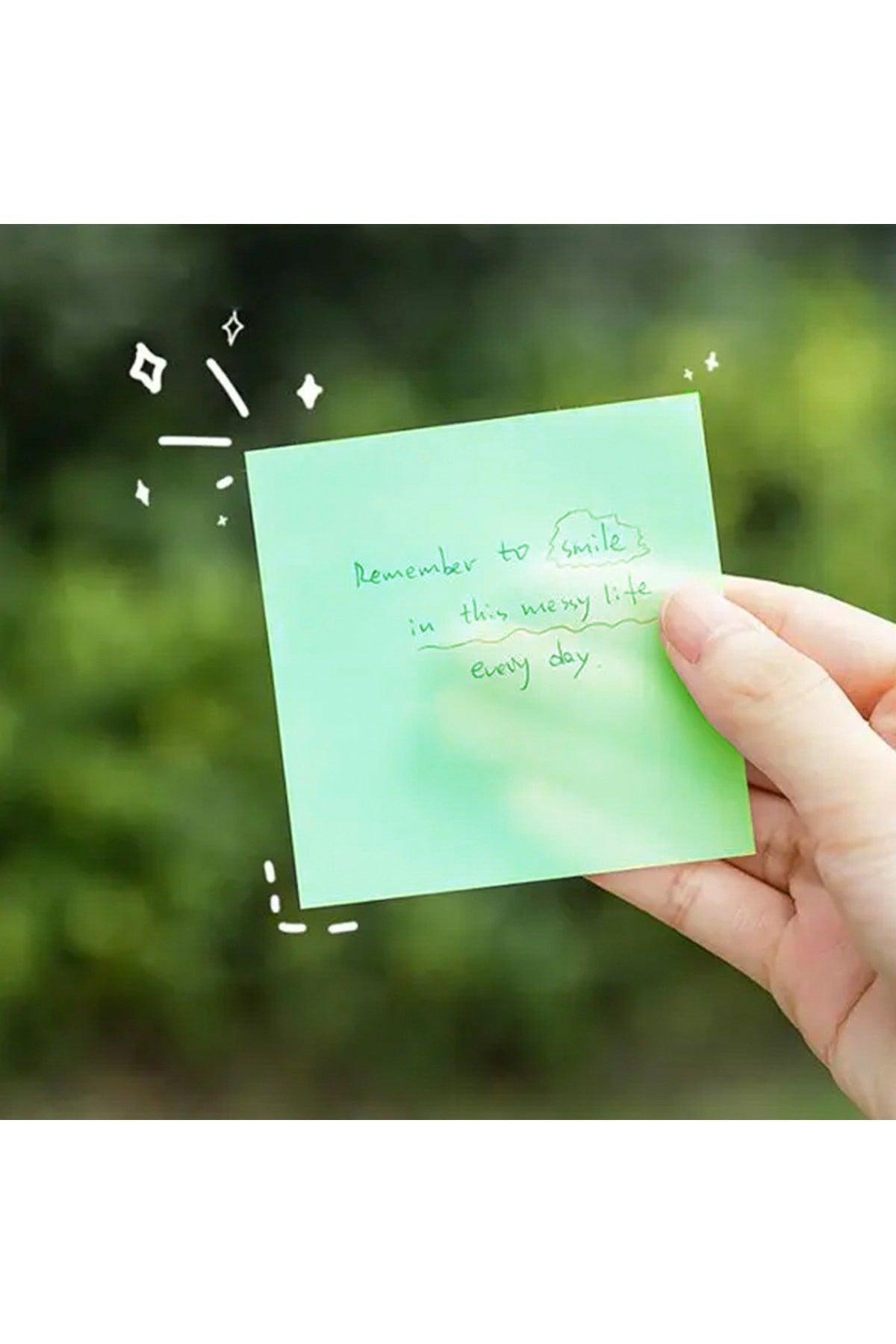 Transparent Green Sticky Note Paper 75x75mm 50