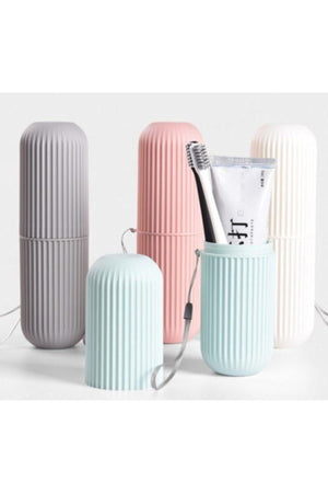 Travel Type Toothpaste And Brush Container Portable Toothbrush Holder Travel Bag Organizer - Swordslife