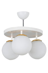 Tray White 3 Pcs White Globe Glass Chandelier - Swordslife