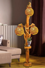 Tree Floor Lamp Disassembled Natural Tree Halicarnassus Series Min 140cm - Swordslife