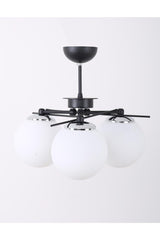 Triangle Black Chrome 3 White Glass Chandelier - Swordslife