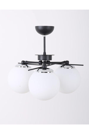 Triangle Black Chrome 3 White Glass Chandelier - Swordslife