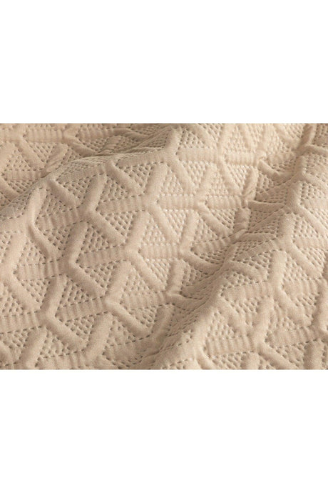 Triangle Multi-Purpose King Size Bedspread Set 240x220 Cm Beige - Swordslife
