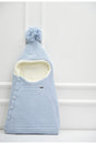 Knitwear Baby Boy Welsoft Sheep Wool Carry Cot Type Winter Blue Buttoned Swaddle - Swordslife