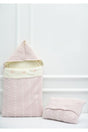 Knitwear Baby Girl Welsoft Sheep Wool Carry Cot Type Winter Pink Buttoned Swaddle And Pillow - Swordslife