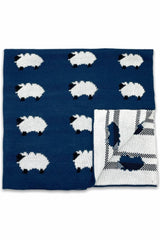 Knitwear Knitted Baby Blanket Indigo Sheepskin 70x70cm - Bc040 - Swordslife