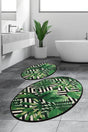 Tropic Digital Set of 2 Bathroom Rug Washable, Non-Slip Base - Swordslife