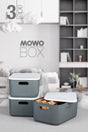 Trove 3 Pieces 13.4 Lt (gray) Organizer Box with Lid, Decorative Storage Box - Swordslife