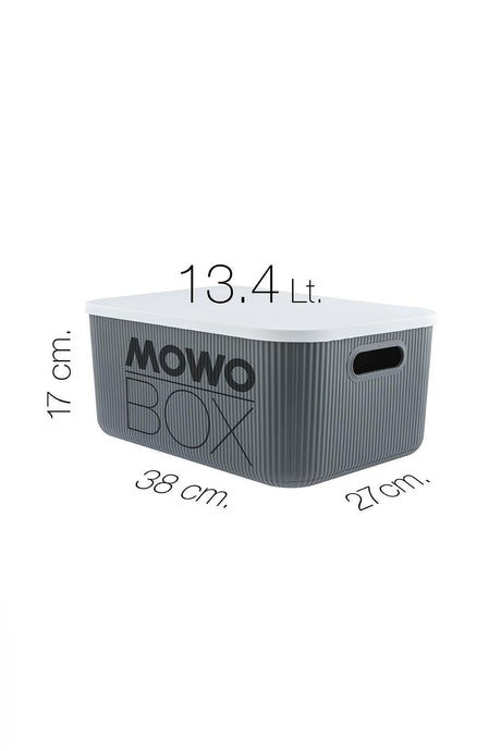 Trove 3 Pieces 13.4 Lt (gray) Organizer Box with Lid, Decorative Storage Box - Swordslife