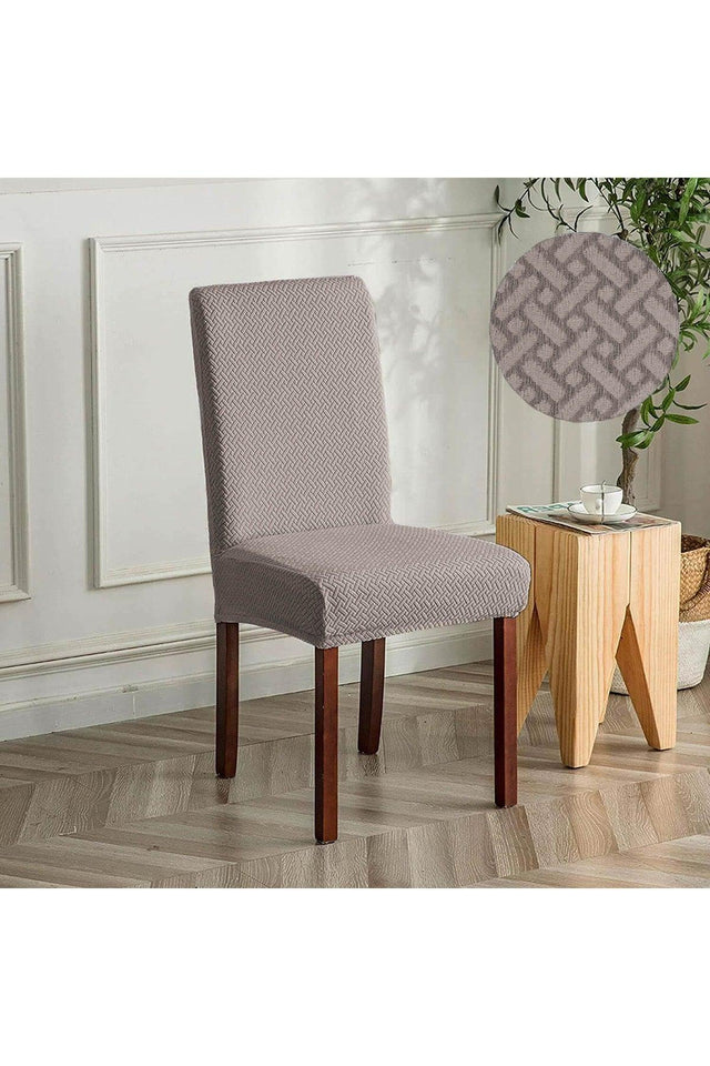 Brick Pattern Chair Cover Washable Lycra Flexible Elastic Chair Cover (MINK) - Swordslife