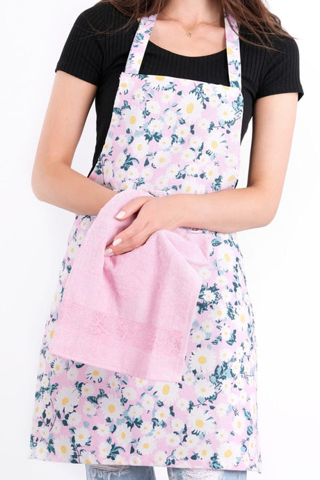 Tulipa Towel Kitchen Apron Models Pink - Swordslife