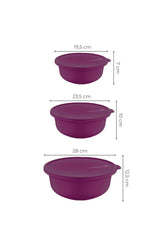 Tupy Bowl with Lid Set of 3 Purple - Swordslife