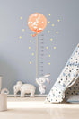 Rabbit Height Meter Wall Sticker With Orange Balloons Colorful - Swordslife