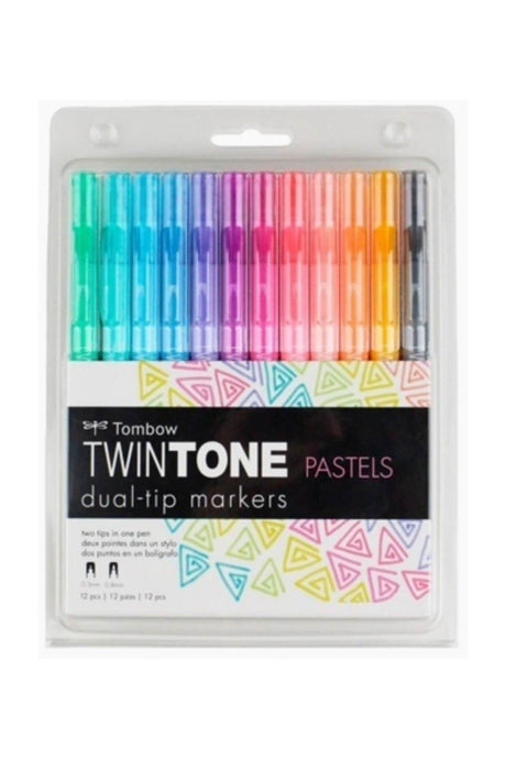 Twintone Double Tip Pen 12 Pastel Colors