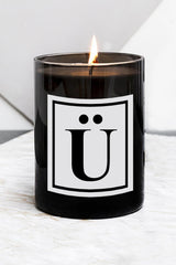 Letter U Large Size Black Glass Candle - Swordslife