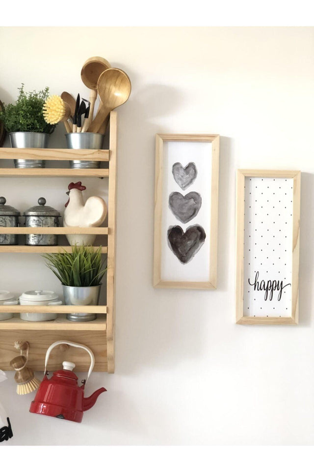 Triple Heart And Spotted Happy Wooden Frame Set - Swordslife