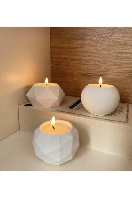 Triple Tealight Concrete Candle Holder Set - Swordslife