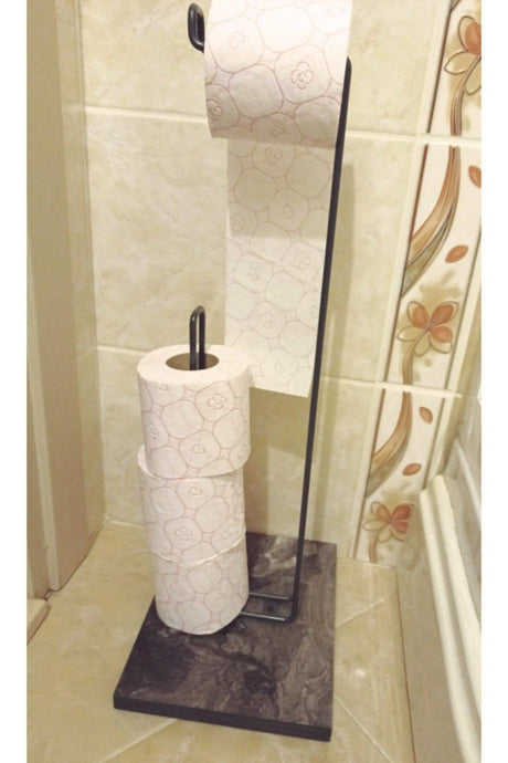 Ultra Luxury Anthracite Footed Toilet Roll Holder