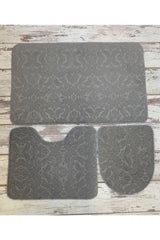 Ultrasoft Patterned 3 Piece Gray WC Set Bathroom