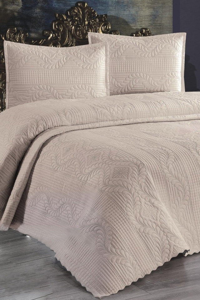 Ultrasonic Quilted Sena Double Bedspread Cappucino - Swordslife