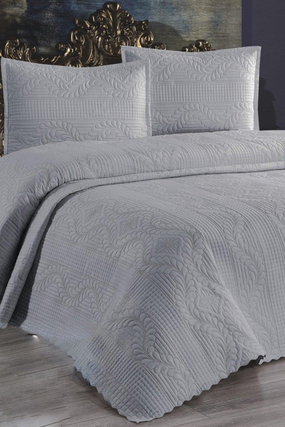 Ultrasonic Quilted Sena Double Bedspread Gray - Swordslife