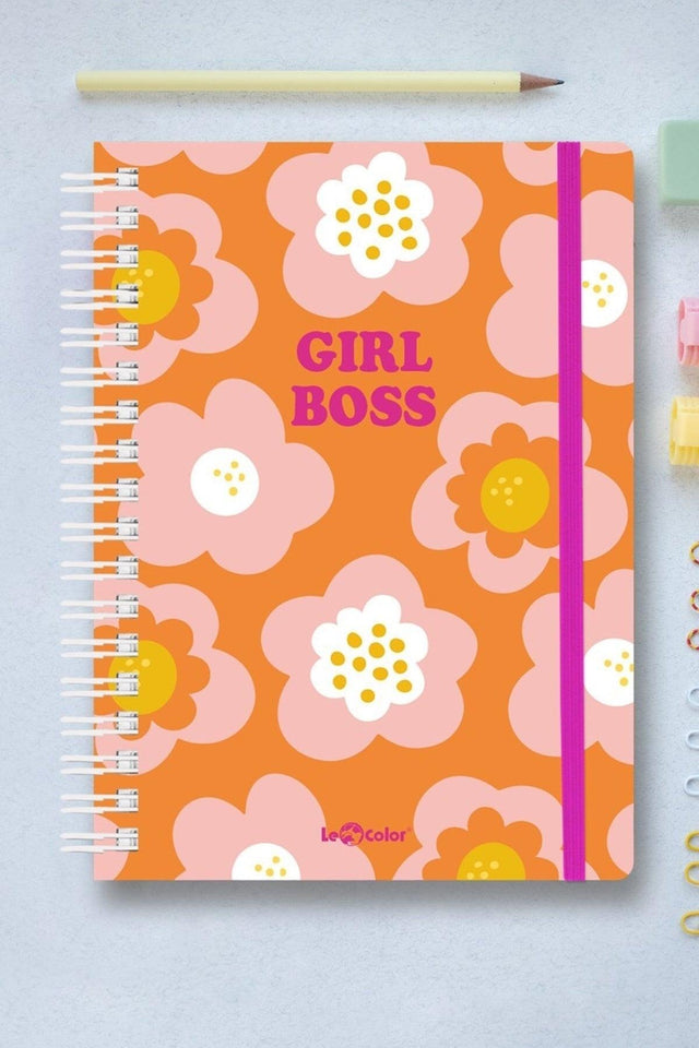 Undated Lined Notebook Girl Boss A5