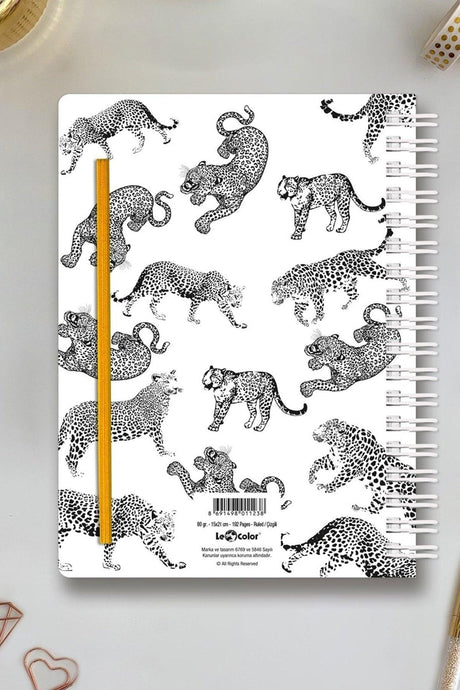 Undated Lined Notebook White Tiger A5