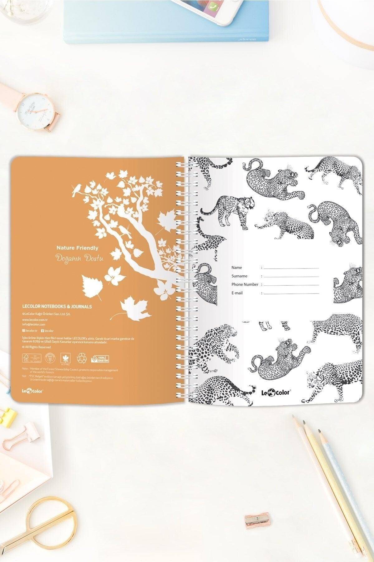 Undated Lined Notebook White Tiger A5