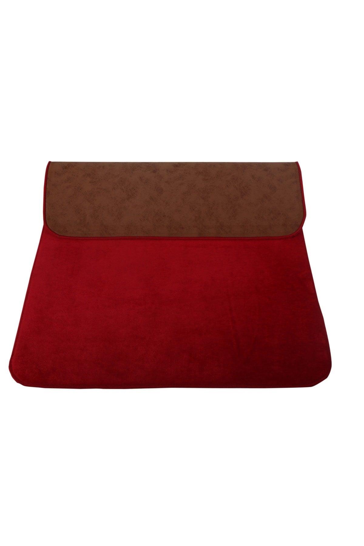 Unicolor Plain Red 2 Piece Bath Mat Rug Set Non-Slip Floor Closet Set - Swordslife