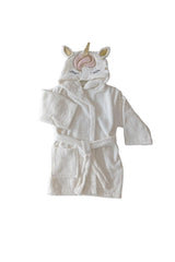 Unicorn Pattern Woven Girl's Bathrobe