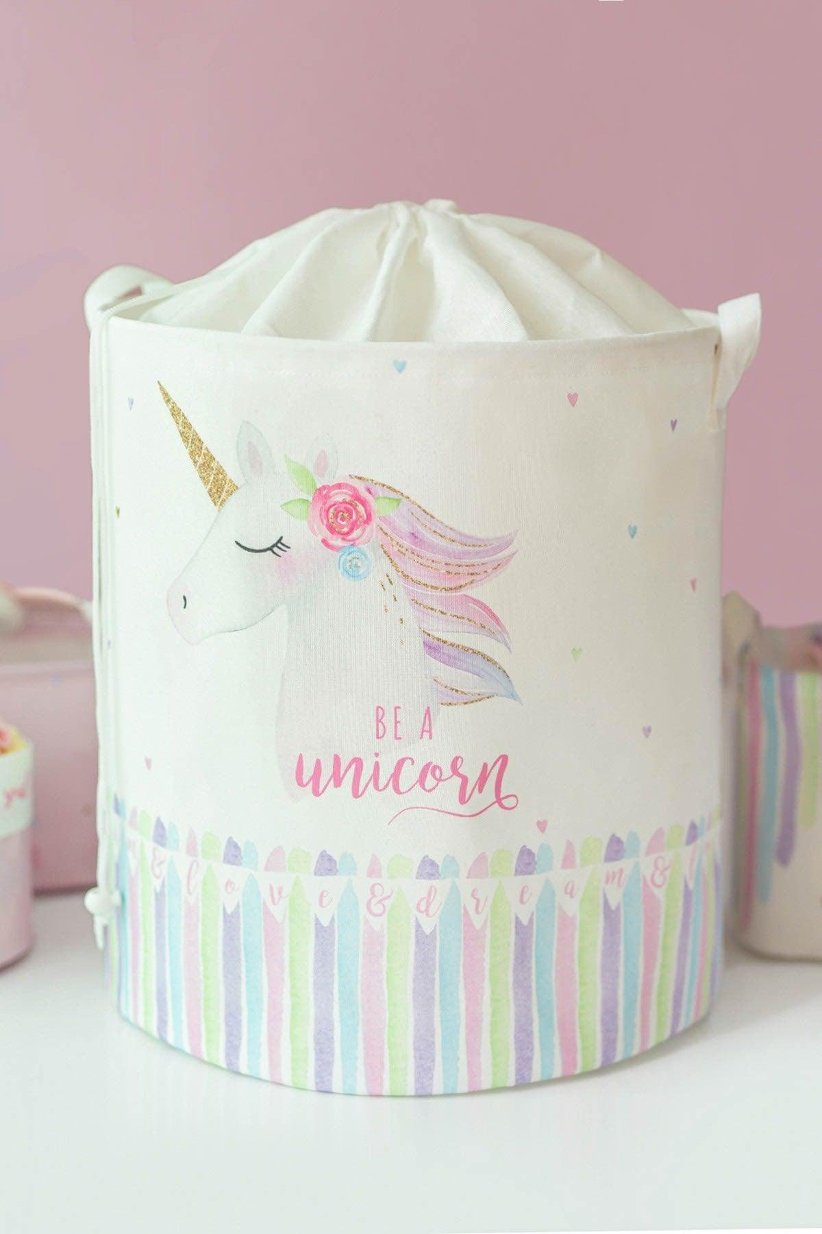 Unicorn Printed Kids Room Laundry Basket //36x40 - Swordslife