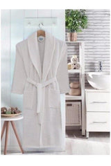 Unisex Cream Bathrobe 100% Cotton - Swordslife