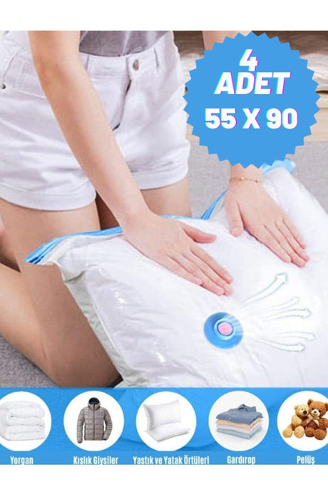 Vacuum Bag Quilt Bag Bag Organizer Wardrobe Organizer Vacuum Bag 55*90 4 Pcs - Swordslife