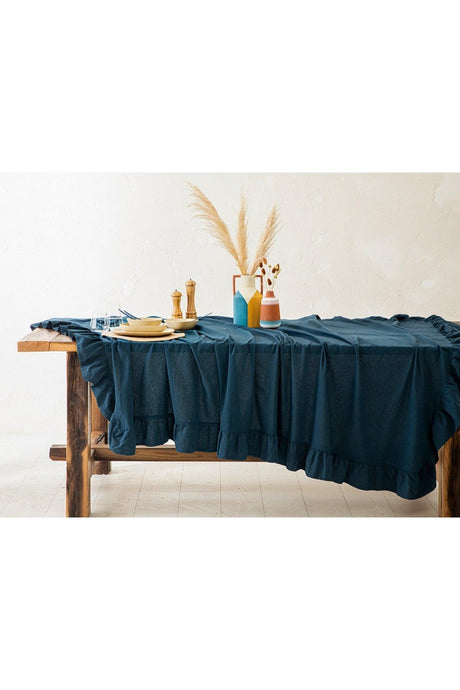 Vague Cotton Frilly Table Cloth 160x240 Cm