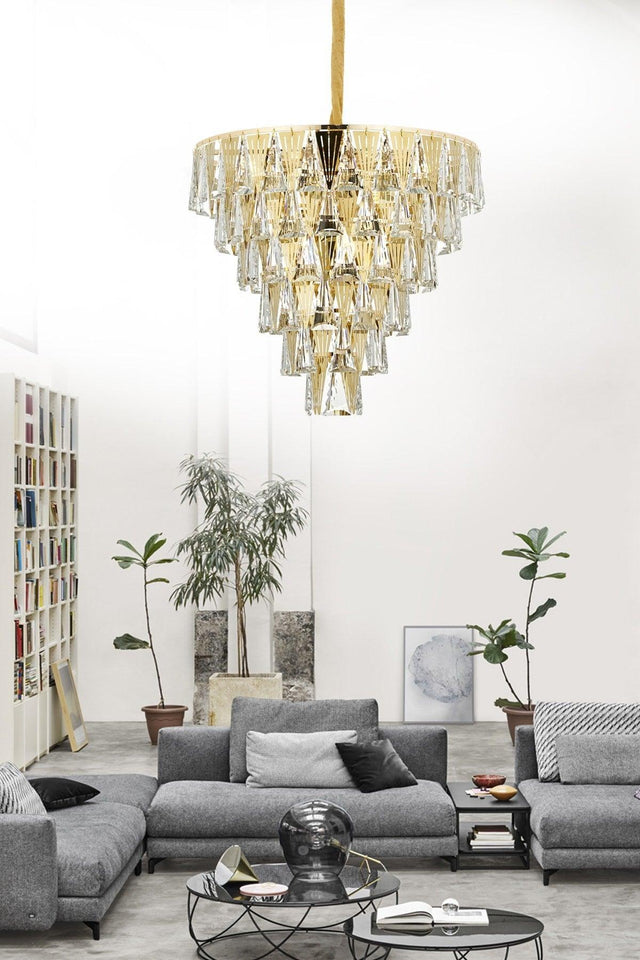 Valeria 60 Yellow Crystal Stone Chandelier - Swordslife